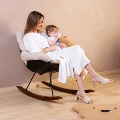 Childhome Fauteuils À Bascule-Rocking Chaise A Bascule Lounge - Noir/Ecru
