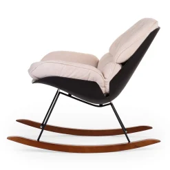 Childhome Fauteuils À Bascule-Rocking Chaise A Bascule Lounge - Noir/Ecru