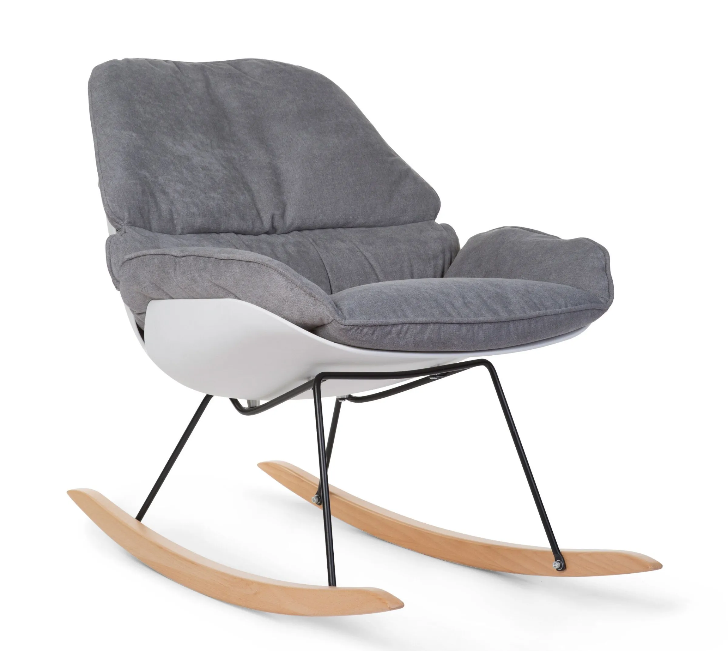 Childhome Fauteuils À Bascule-Rocking Chaise A Bascule Lounge - Blanc Gris