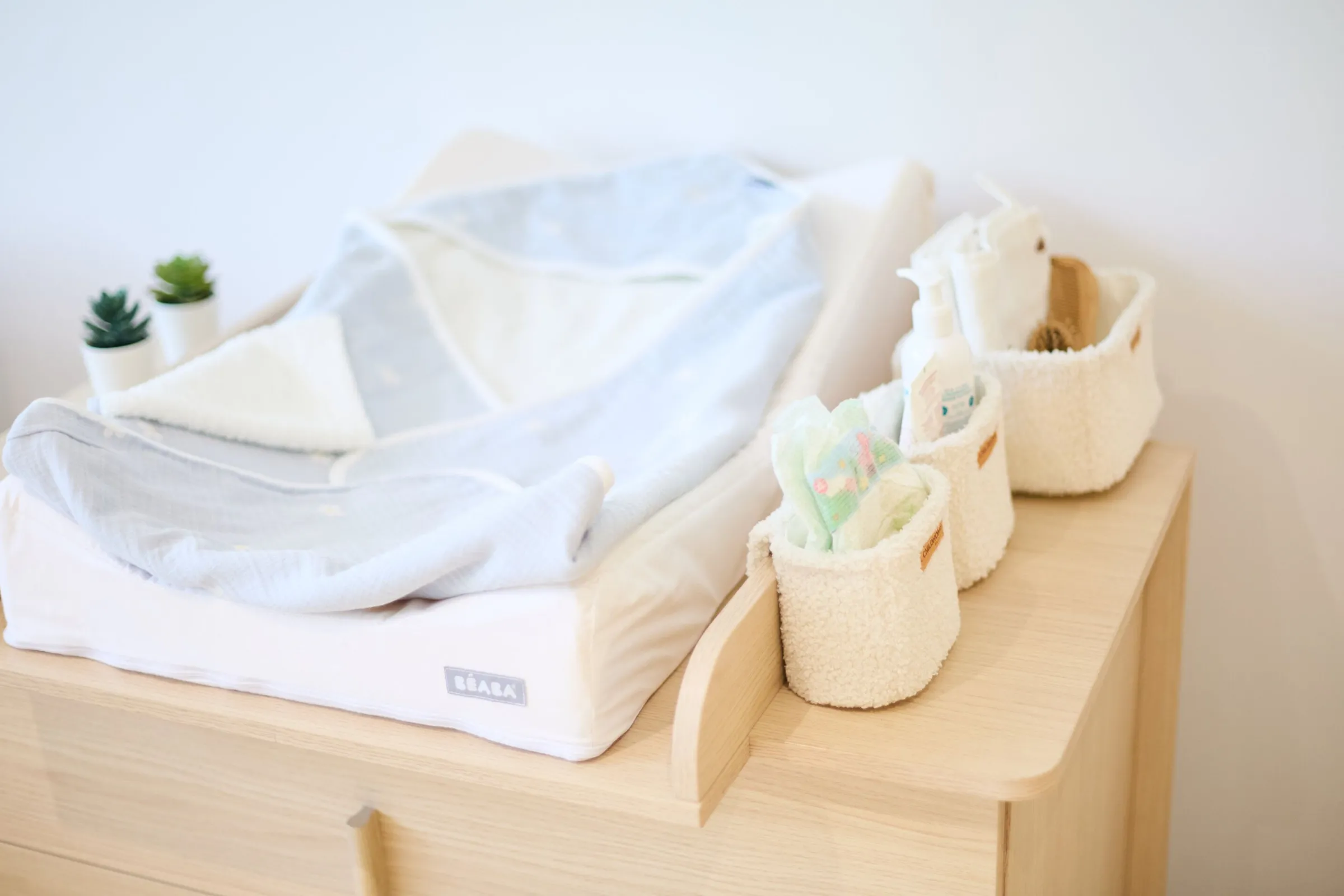 Childhome Paniers De Rangement-Set Van 3 Hangmandjes - 21x14x10 Cm + 14x10x10 Cm - Teddy Ecru
