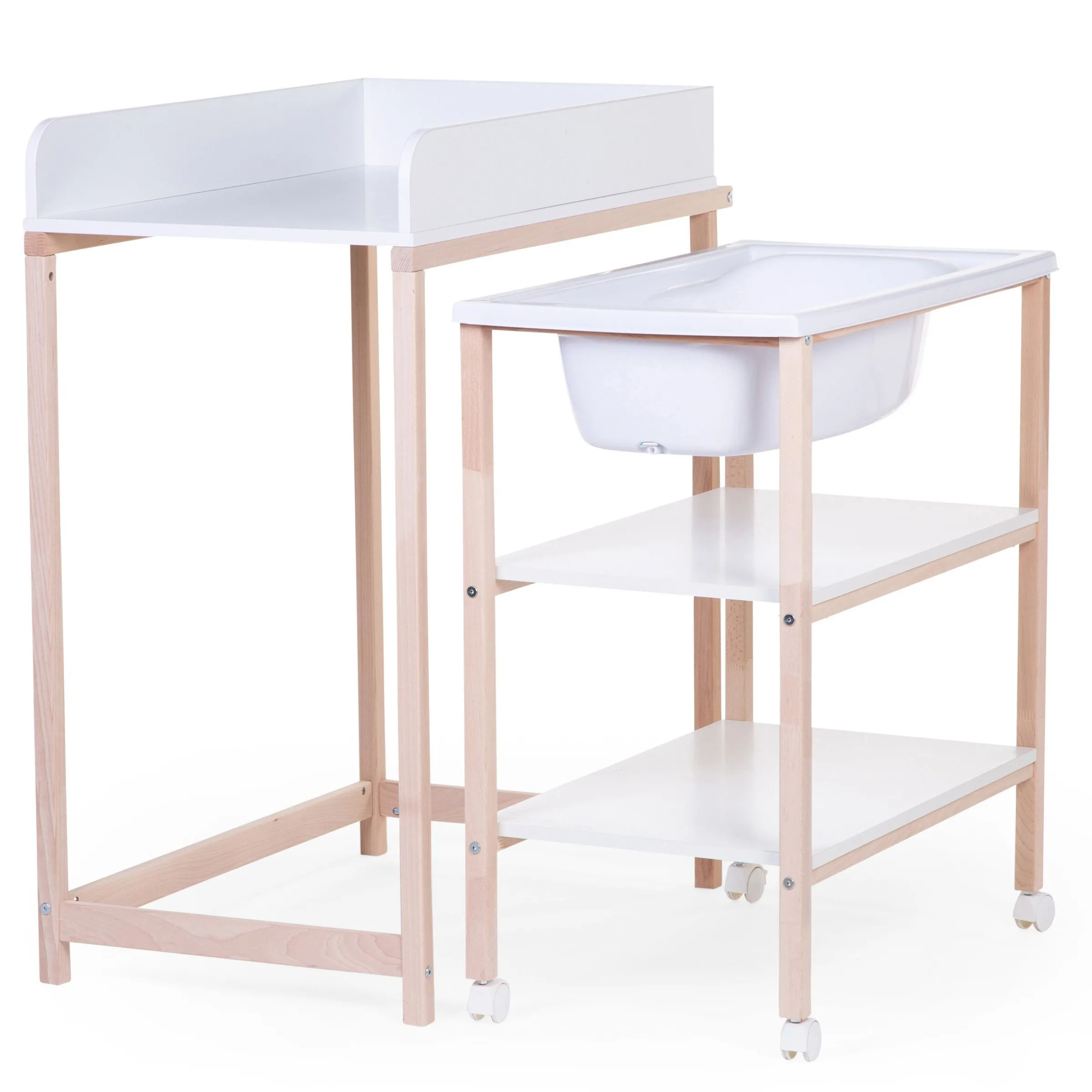 Childhome Tables À Langer-Table à langer baignoire naturel blanc