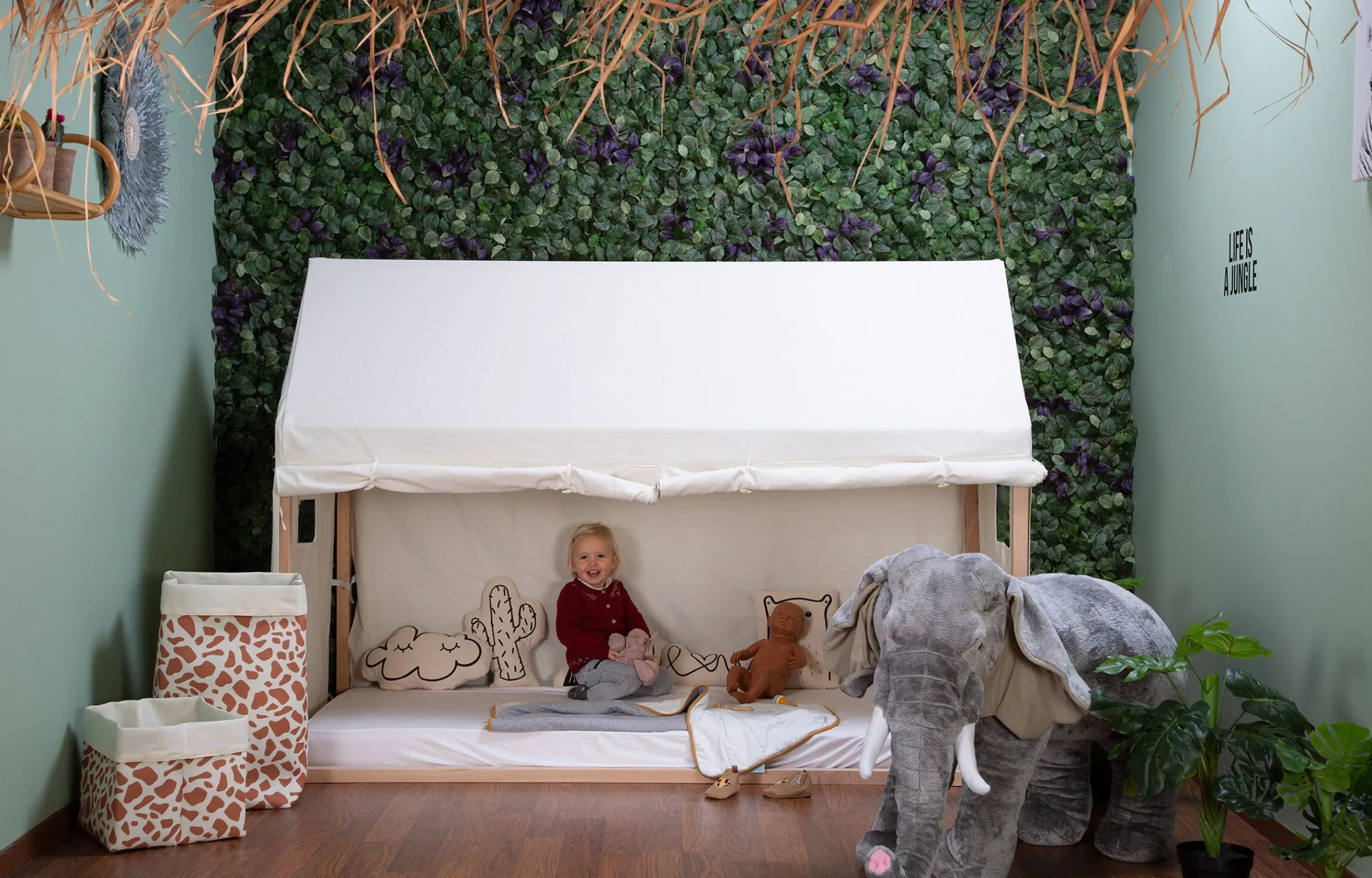 Childhome Accessoires|Tipi-Toile Pour Lit Cabane - 90x200 Cm - Blanc
