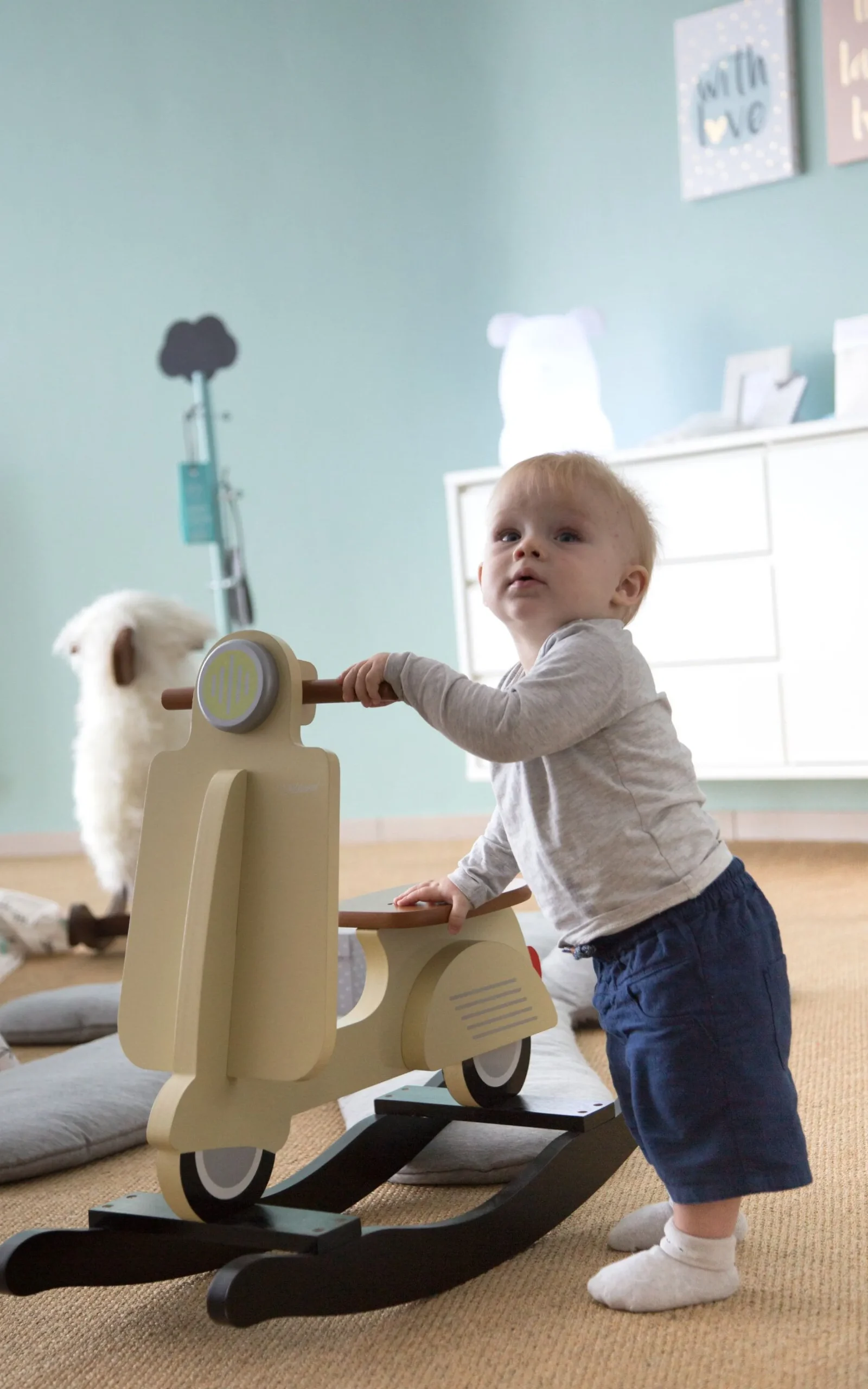 Childhome Jouets À Bascule-Trottinette à bascule crème