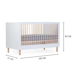 Childhome Lits D'enfant Et De Bébé|Wonder White-Wonder White - Lit Evolutif - 70x140 Cm + Lattes